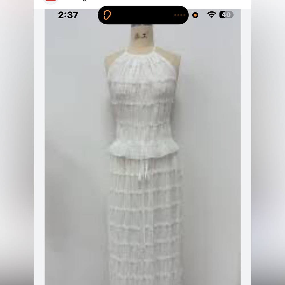 Elegant White Halter Dress